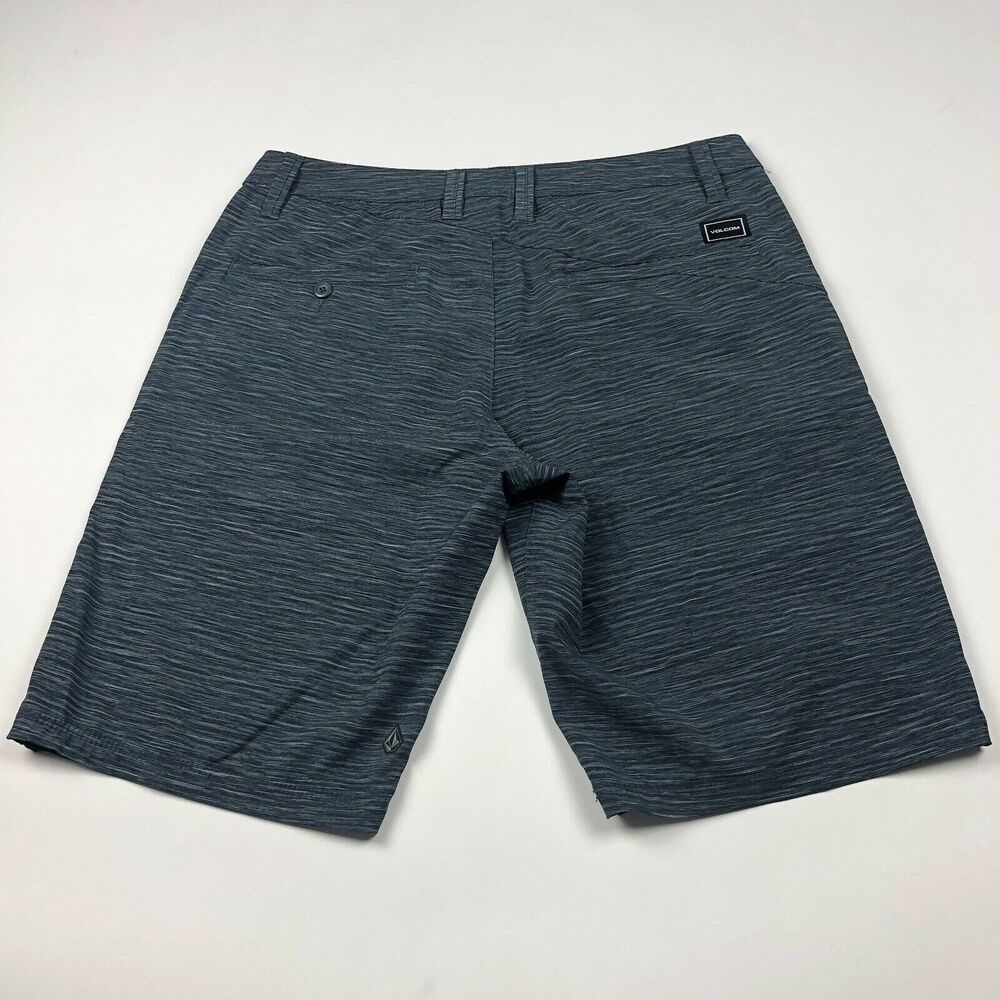 Volcom 31 Mens (Actual 32W) Gray Very Thin Casual Flat Front Walking Shorts